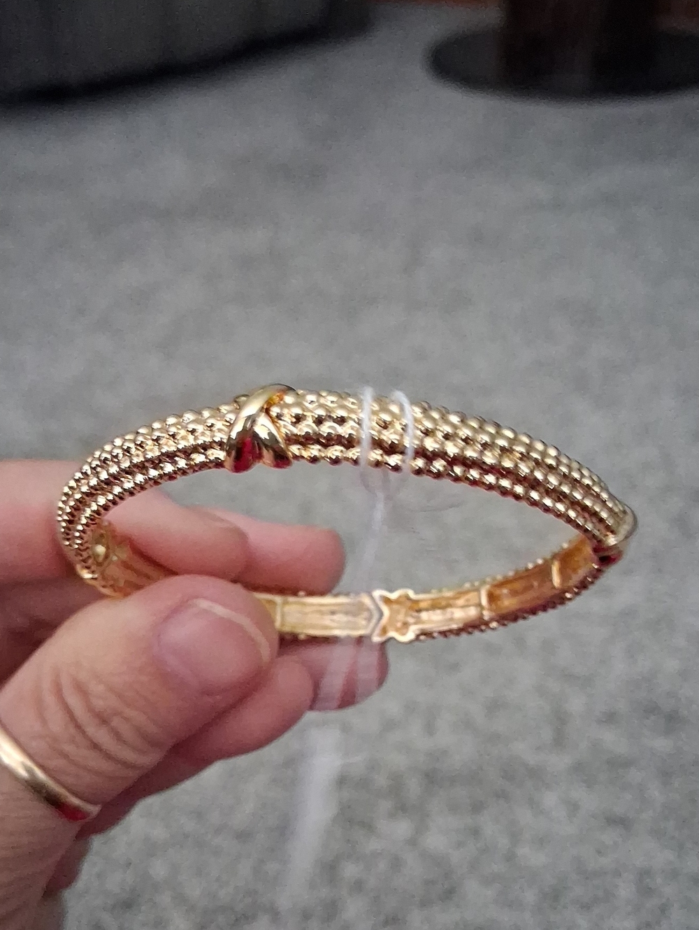 Park Lane Gold Beaded Knot Bangle Bracelet